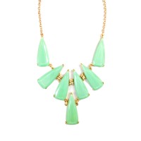 Lurina Mint Opal Geo Stone Bib Necklace